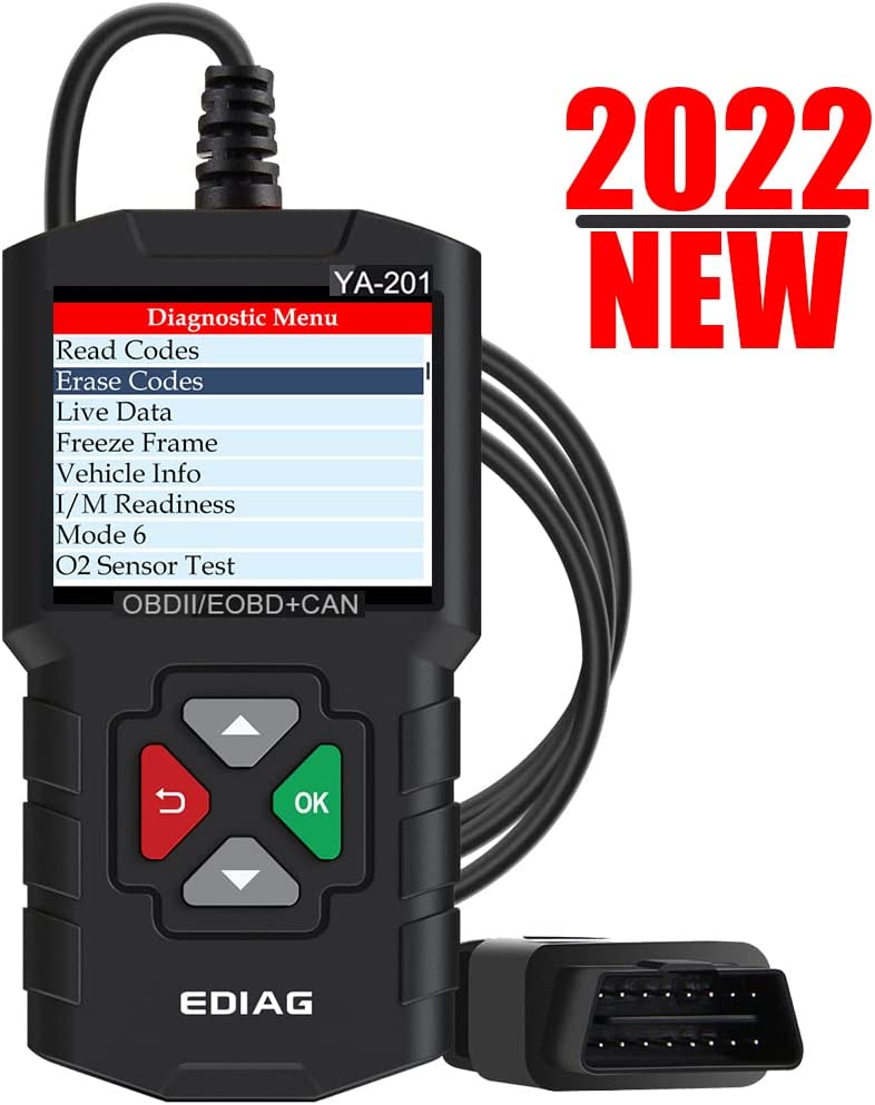 EDIAG YA201 2022 Enhanced Obd2 Scanner.Check Engine Fault Code Reader Full OBDII Functions 10 Modes.Mode 6.O2 Sensor Test.EOBD OBDII CAN Diagnostic Scan Tool for All 1996 & Newer Cars
