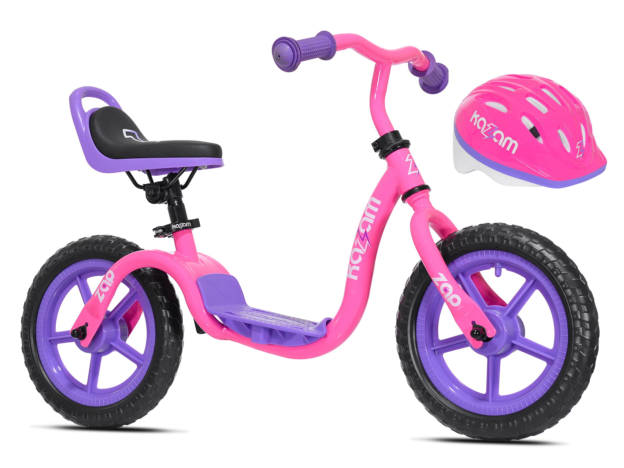 KaZAM 12″ Child-s Balance Bike & Helmet. Pink