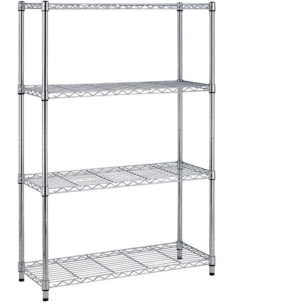 BestOffice 4 Shelf Wire Shelving.Height Adjustable Metal Shelving.for 1000 LBS Capacity.Chrome