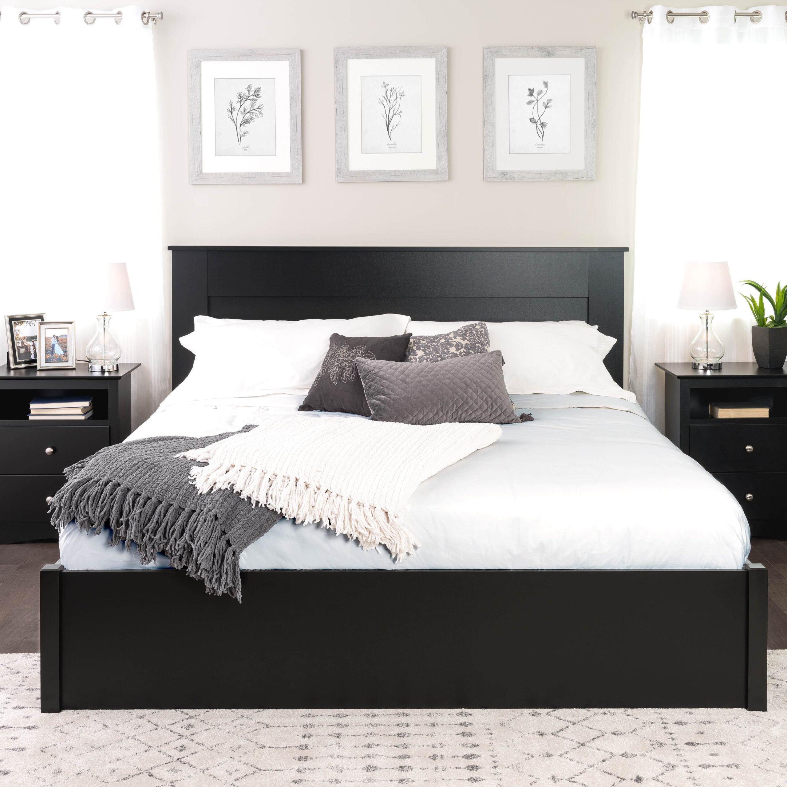 Prepac Select Black King Flat Panel Headboard