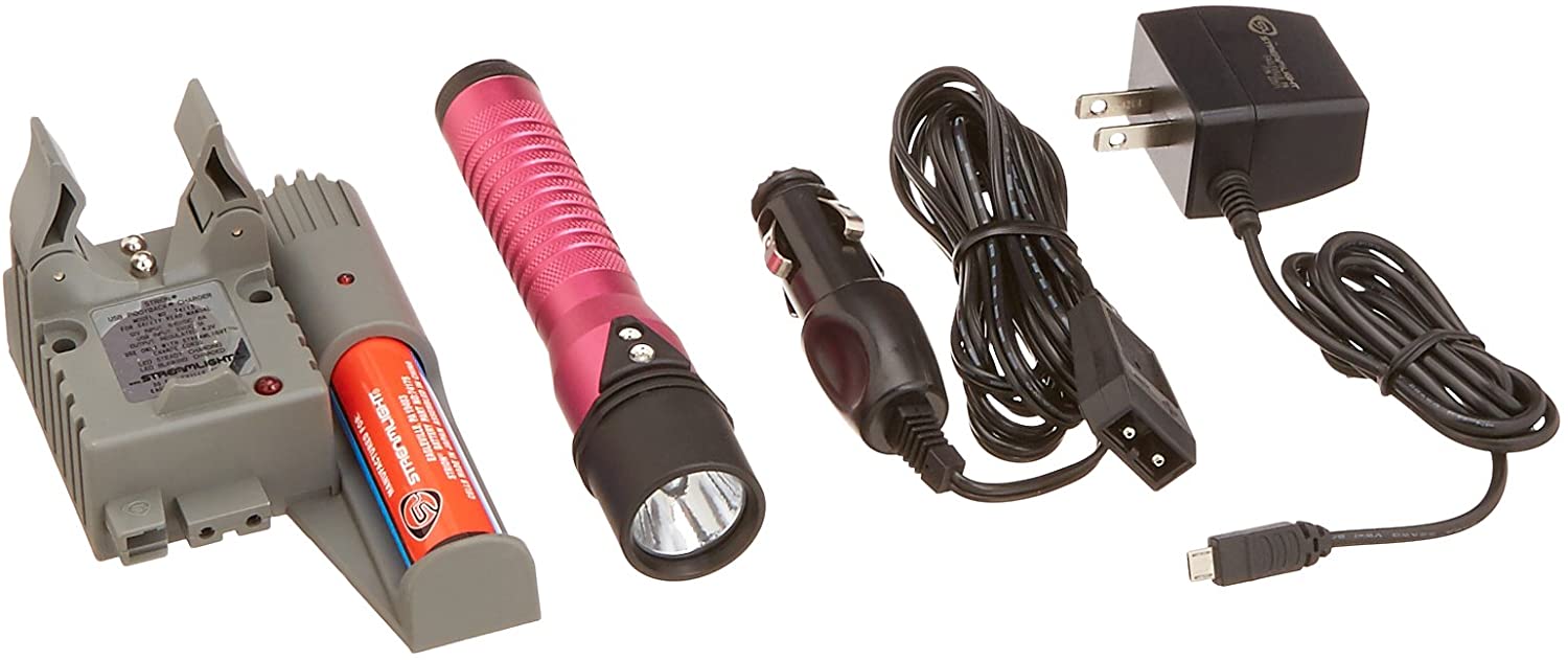 Streamlight 74361 Strion LED with 120V AC/12V DC Piggyback Charger. Pink - 260 Lumens