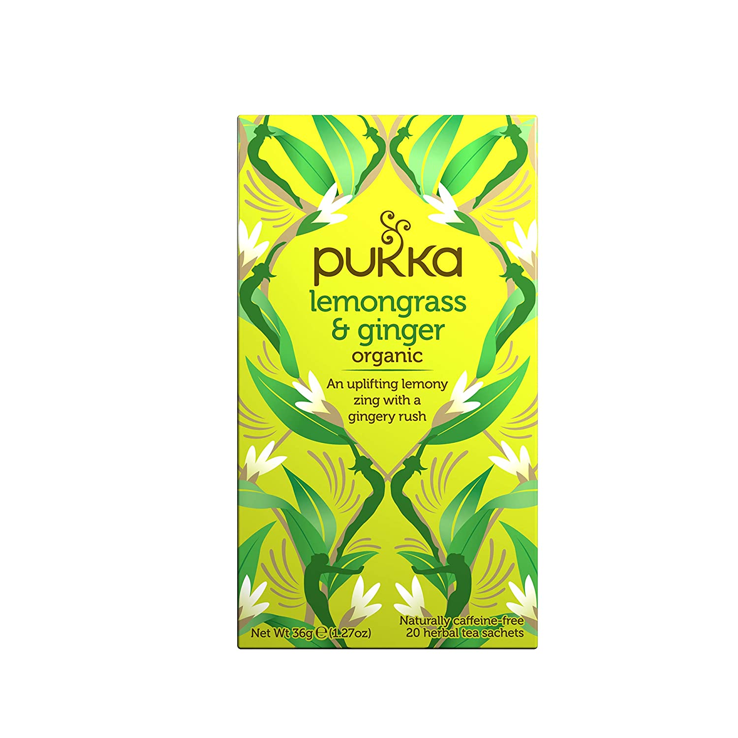 Pukka Herbs Lemongrass And Ginger Herbal Tea. 60 ct. Pack of 3