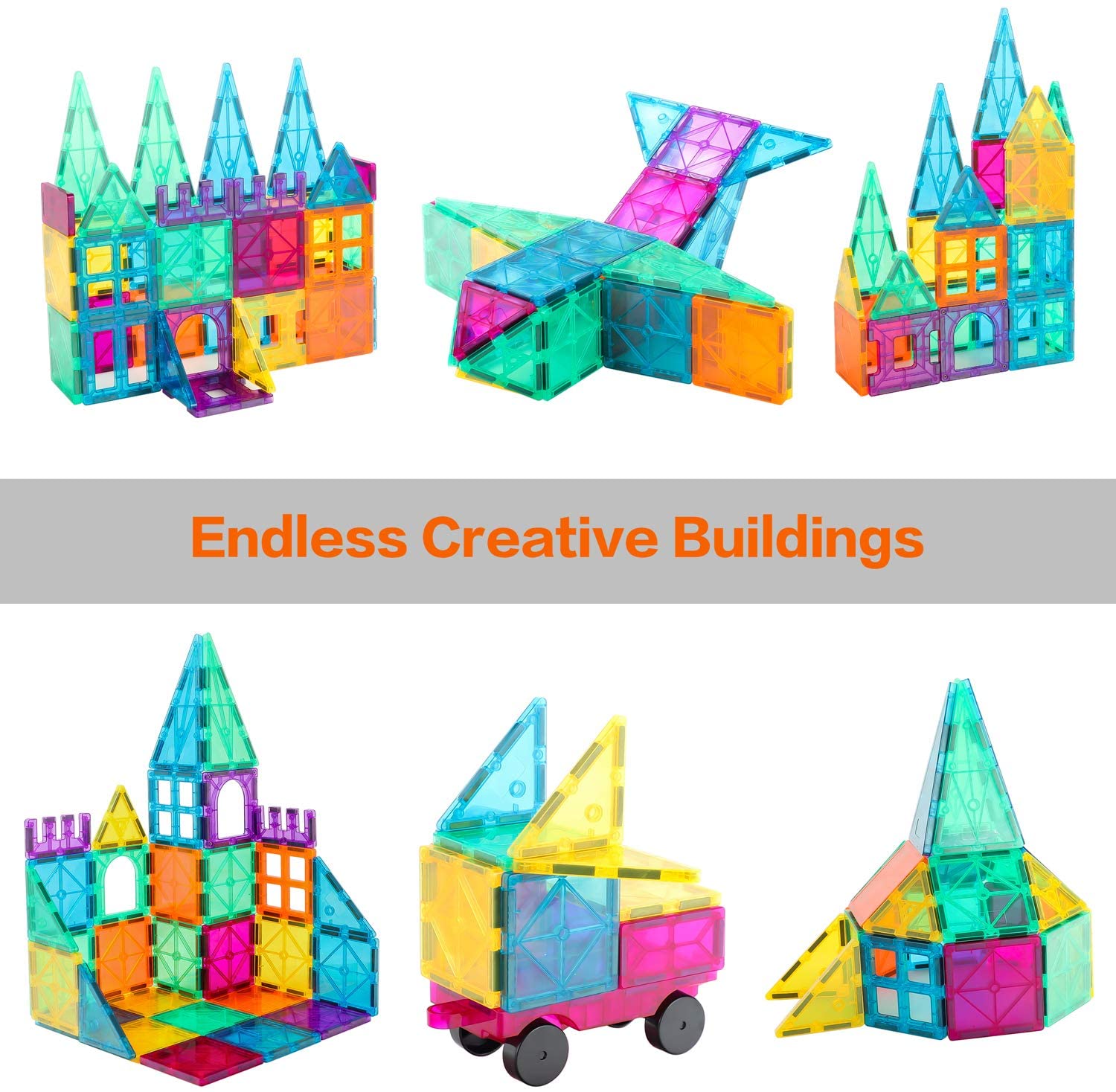 Neoformers 3D Color Magnetic Building Blocks Tile Set (110 Pieces)