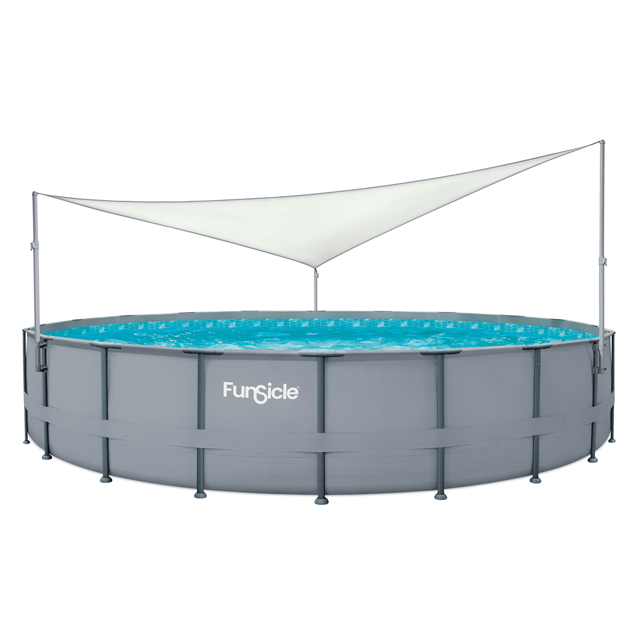 Funsicle Above Ground Swimming Pool Canopy. Sun Shade. White. Triangular. Adults. Unisex