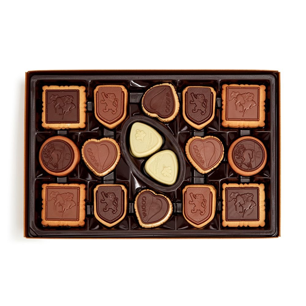 Godiva Chocolatier Assorted Chocolate Box of Biscuits. 32 pc.