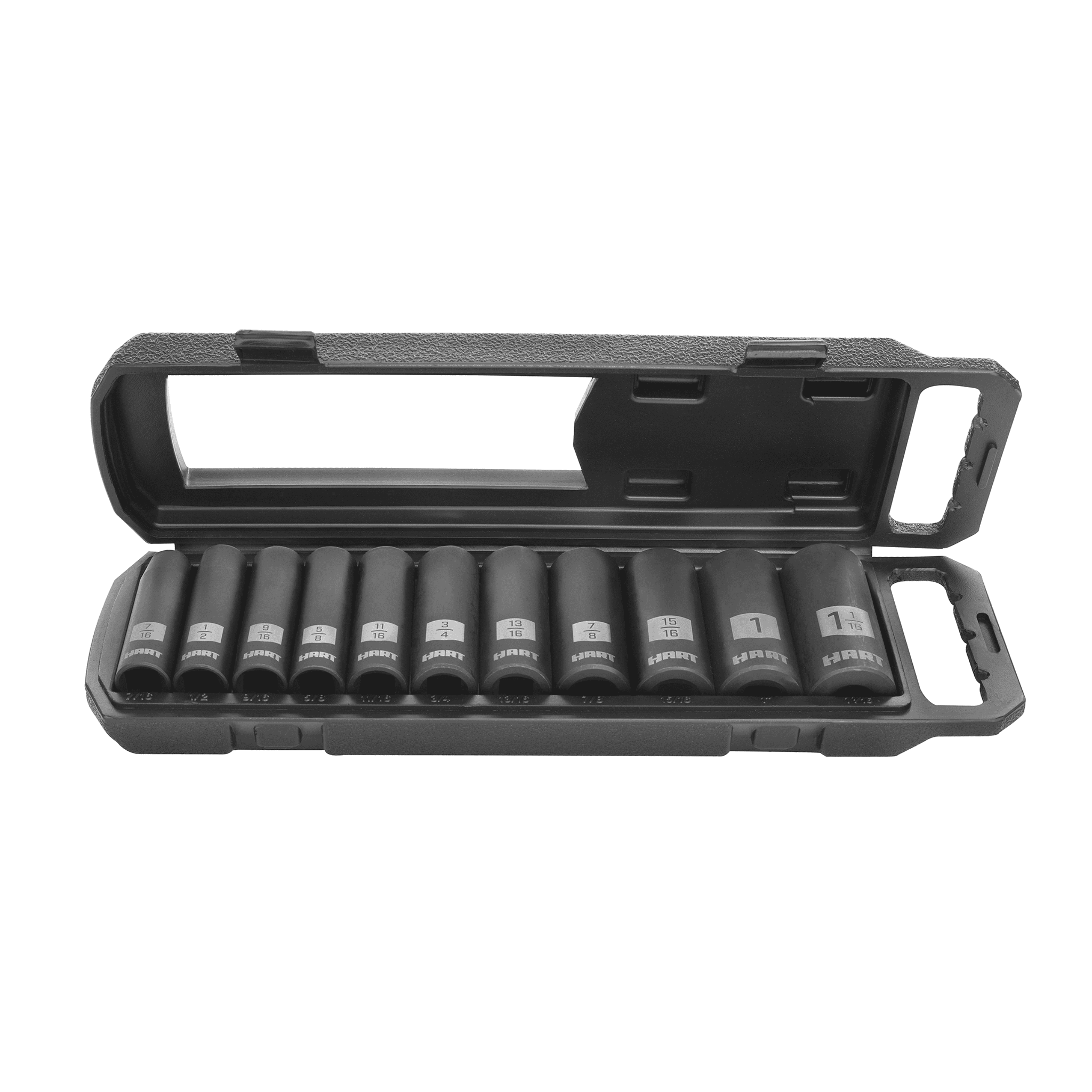 HART 11-Piece 1/2-inch Drive SAE Impact Socket Set. Chrome Vanadium