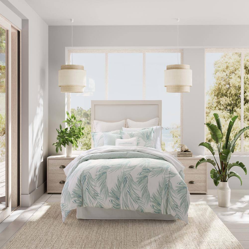 Tommy Bahama  Canyon Palms 5-Piece Green Cotton Bonus King Comforter Set