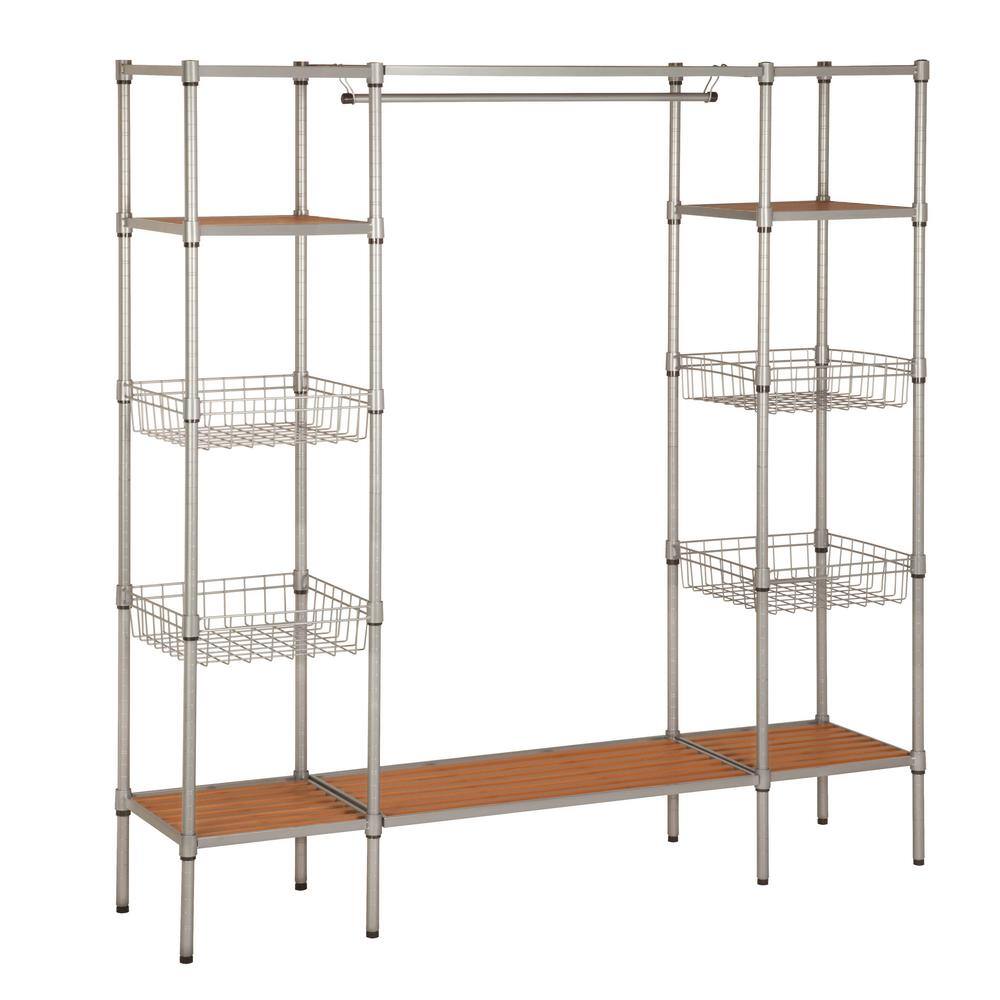Honey-Can-Do WRD-09135 Chrome Steel Clothes Rack 67.52 in. W x 68.11 in. H