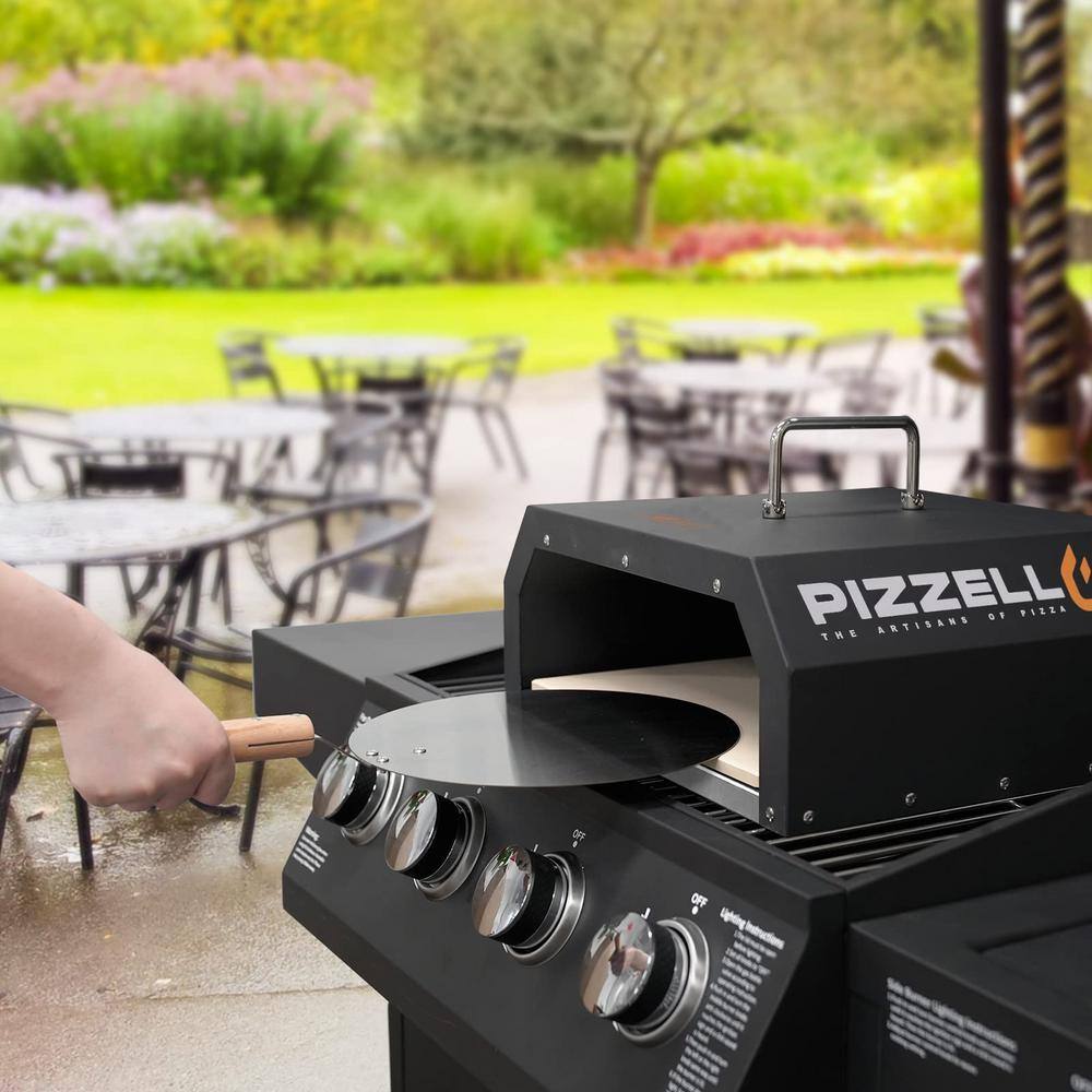 Wildaven NBYBKN220511005 14.7 in. 4 in 1 Charcoal Fired Outdoor Pizza Oven 2-Layer Detachable Outside Ovens. Black