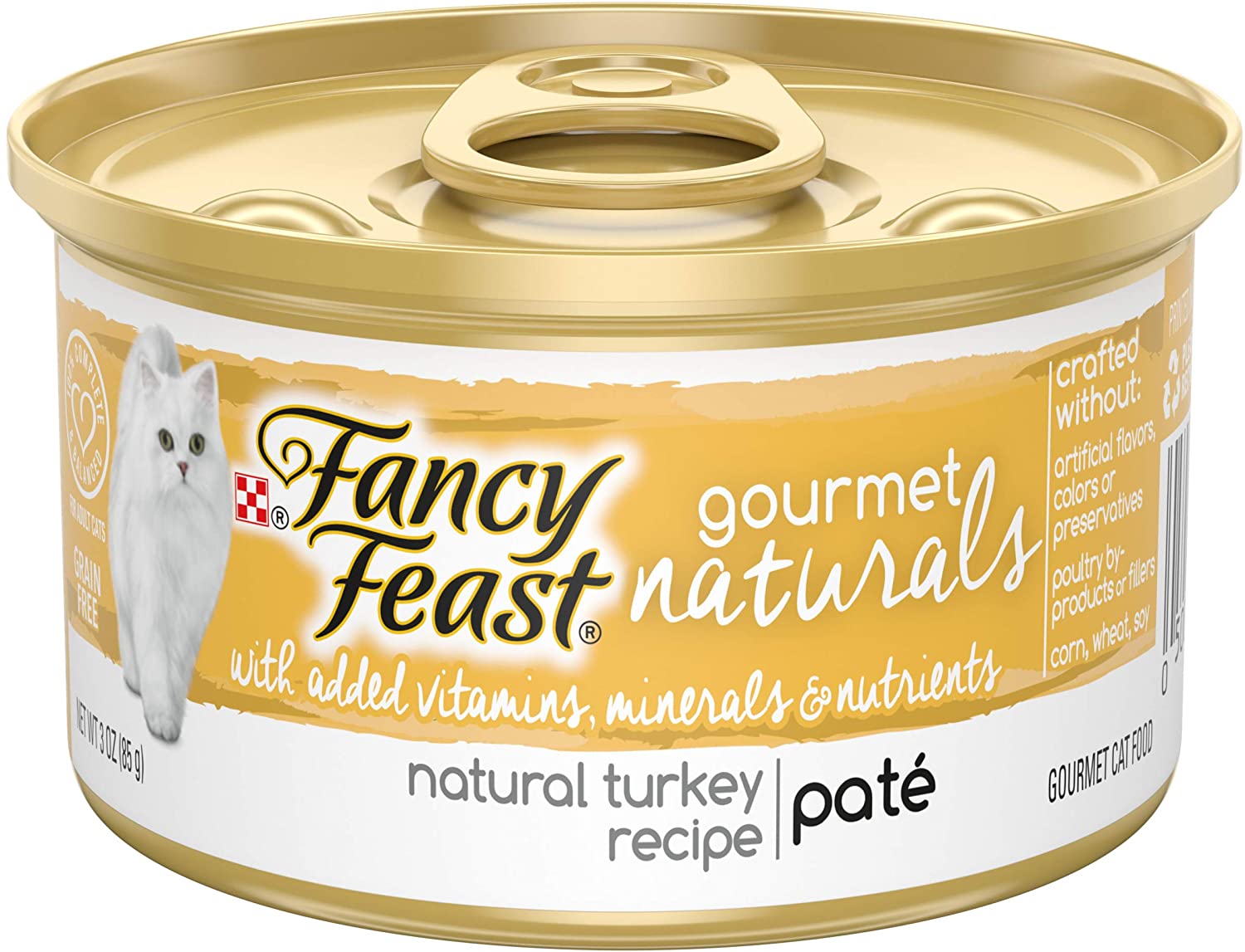 Purina Fancy Feast Natural Pate Wet Cat Food. Gourmet Naturals Natural Turkey Recipe - (12) 3 oz. Cans