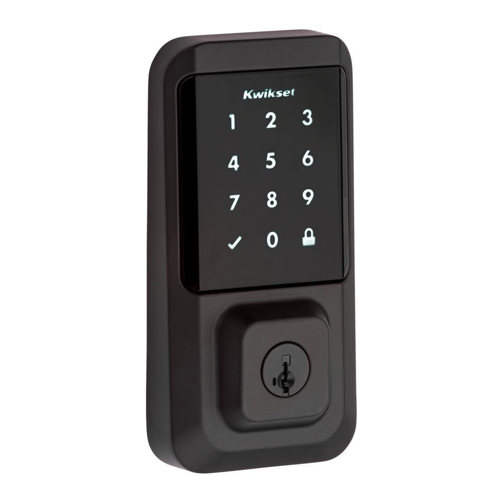 Kwikset 939WIFITSCR514S HALO Matte Black Touchscreen WiFi Keypad Electronic Single-Cylinder Smart Lock Deadbolt featuring SmartKey Security