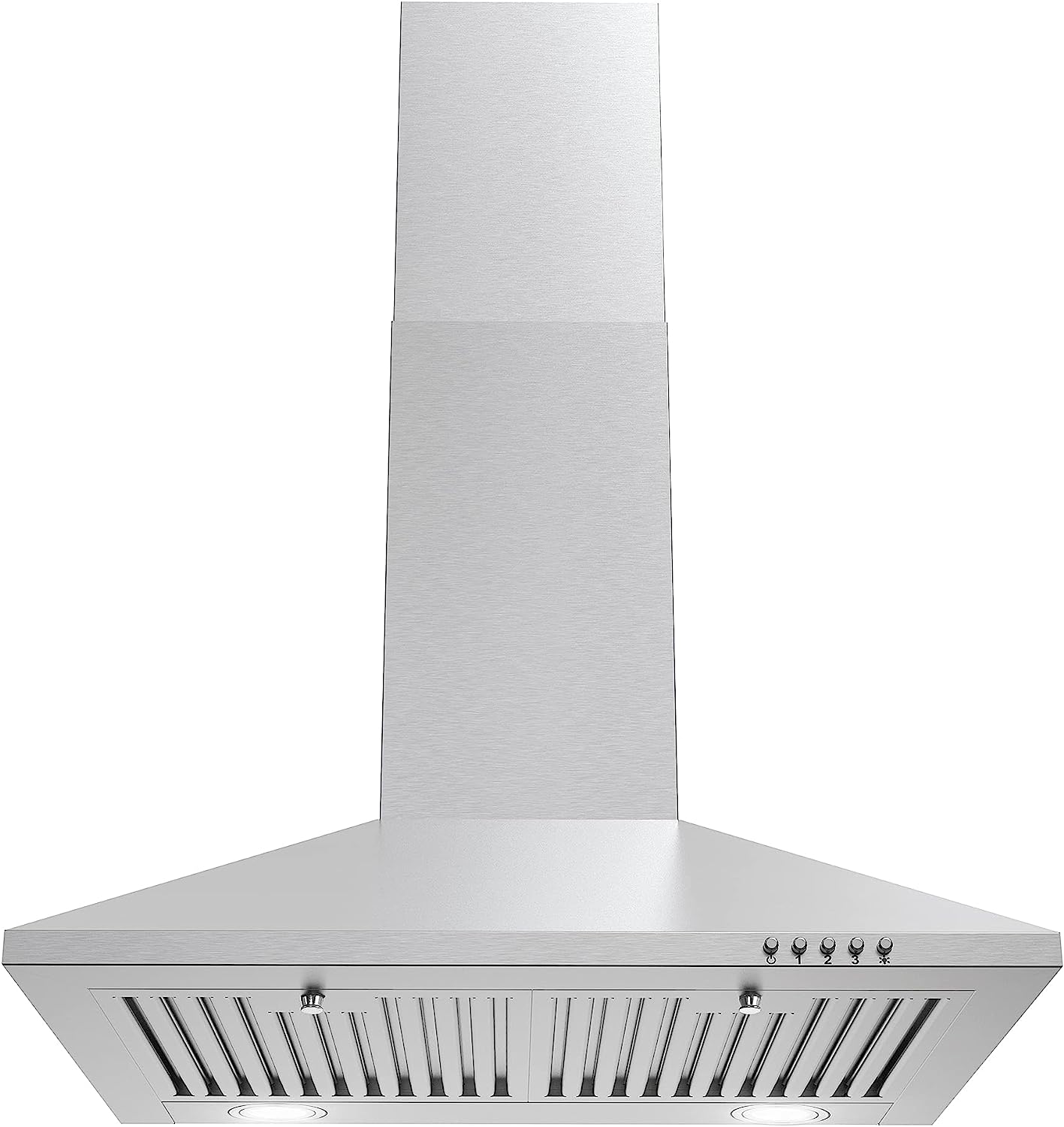COSMO COS-6324EWH Wall Mount Range Hood. Chimney-Style Over Stove Vent. 3 Speed Fan. Permanent Filters. LED Lights in Stainless Steel (24 inch)