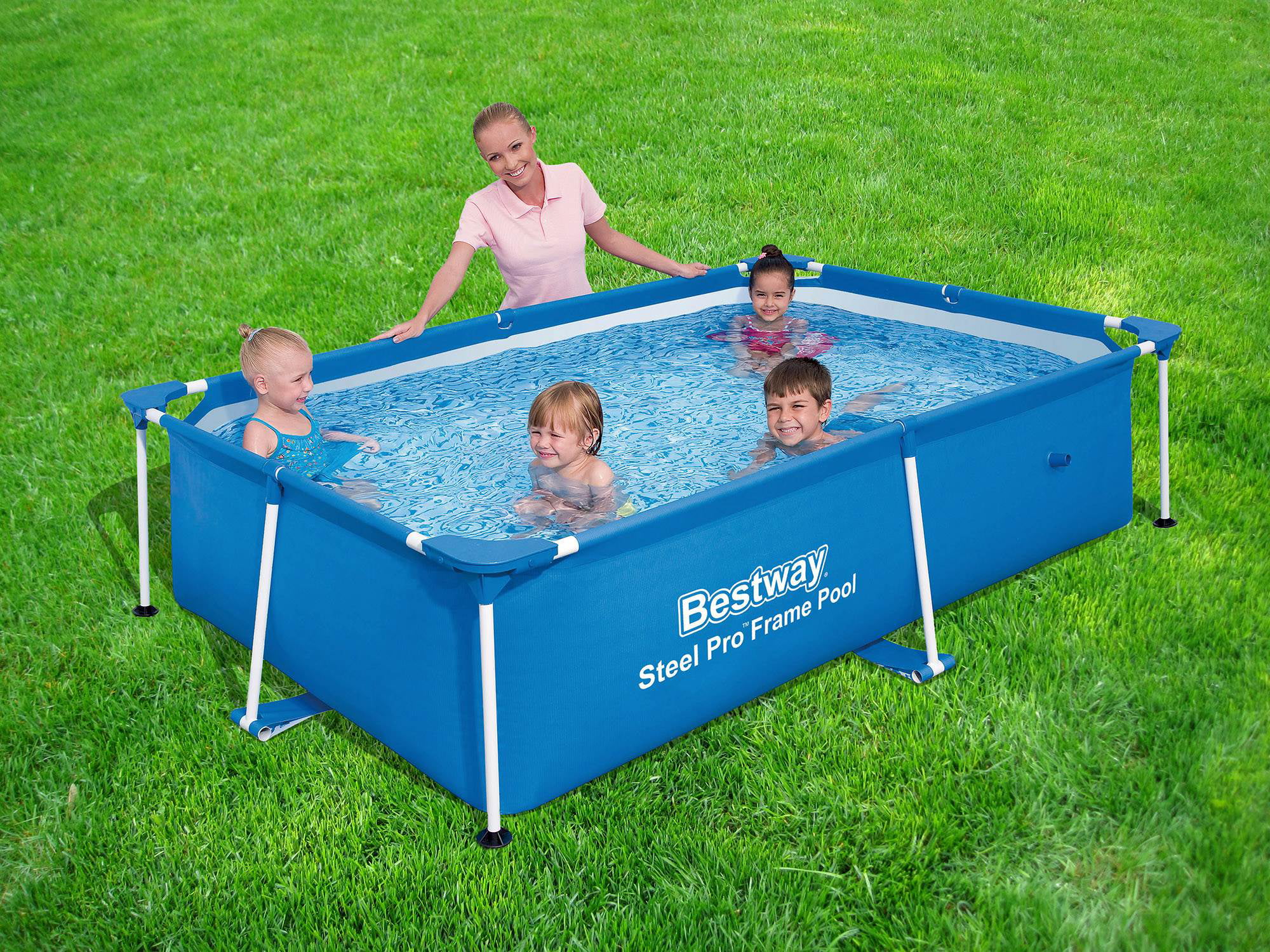 Bestway 9.8′ x 6.7′ x 26″ Deluxe Splash Kids Ground Swimming Pool (Pool Only)