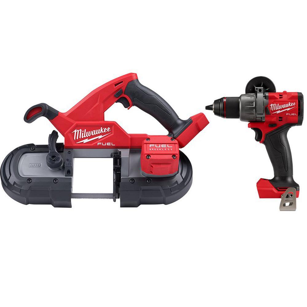 Milwaukee 2829-20-2904-20 M18 FUEL 18-Volt Lithium-Ion Brushless Cordless Compact Bandsaw with M18 FUEL Hammer Drill