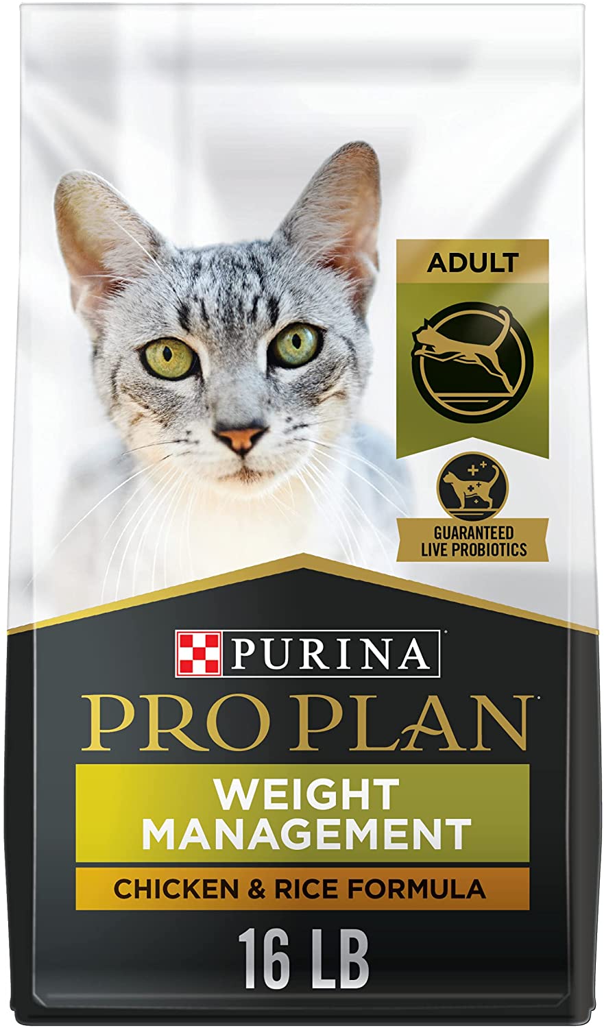 Purina Pro Plan Weight Control Adult Dry Cat Food. Chicken and Rice Formula - 16 lb. Bag