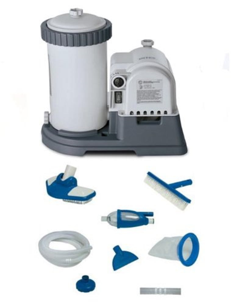 INTEX 2500 GPH GCFI Pool Filter Pump with Timer (633T) & Deluxe Maintenance Kit