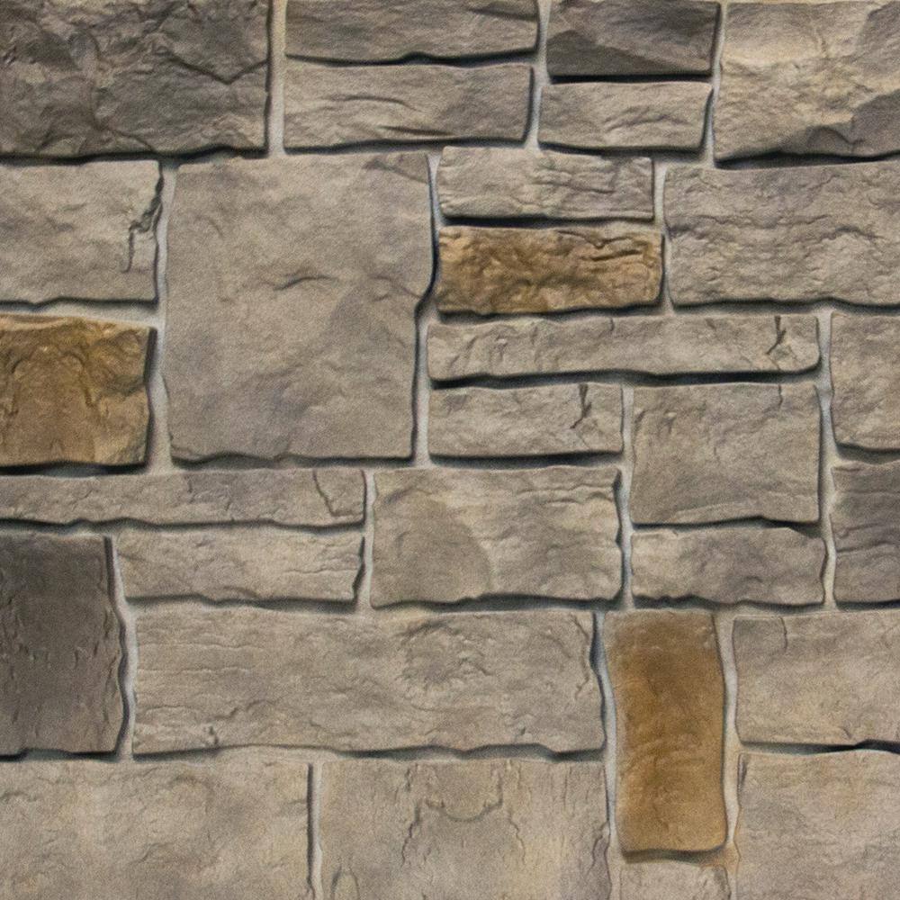 Novik 100145005 NovikStone AC Artisan Cut (20.3 in. x 45 in.) Stone Siding in Fossil (10 Panels Per Box. 49.3 sq. ft.)