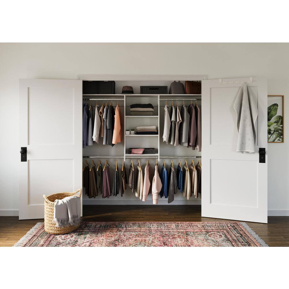 Closet Evolution WH52 Hanging 60 in. W - 96 in. W White Wood Closet System