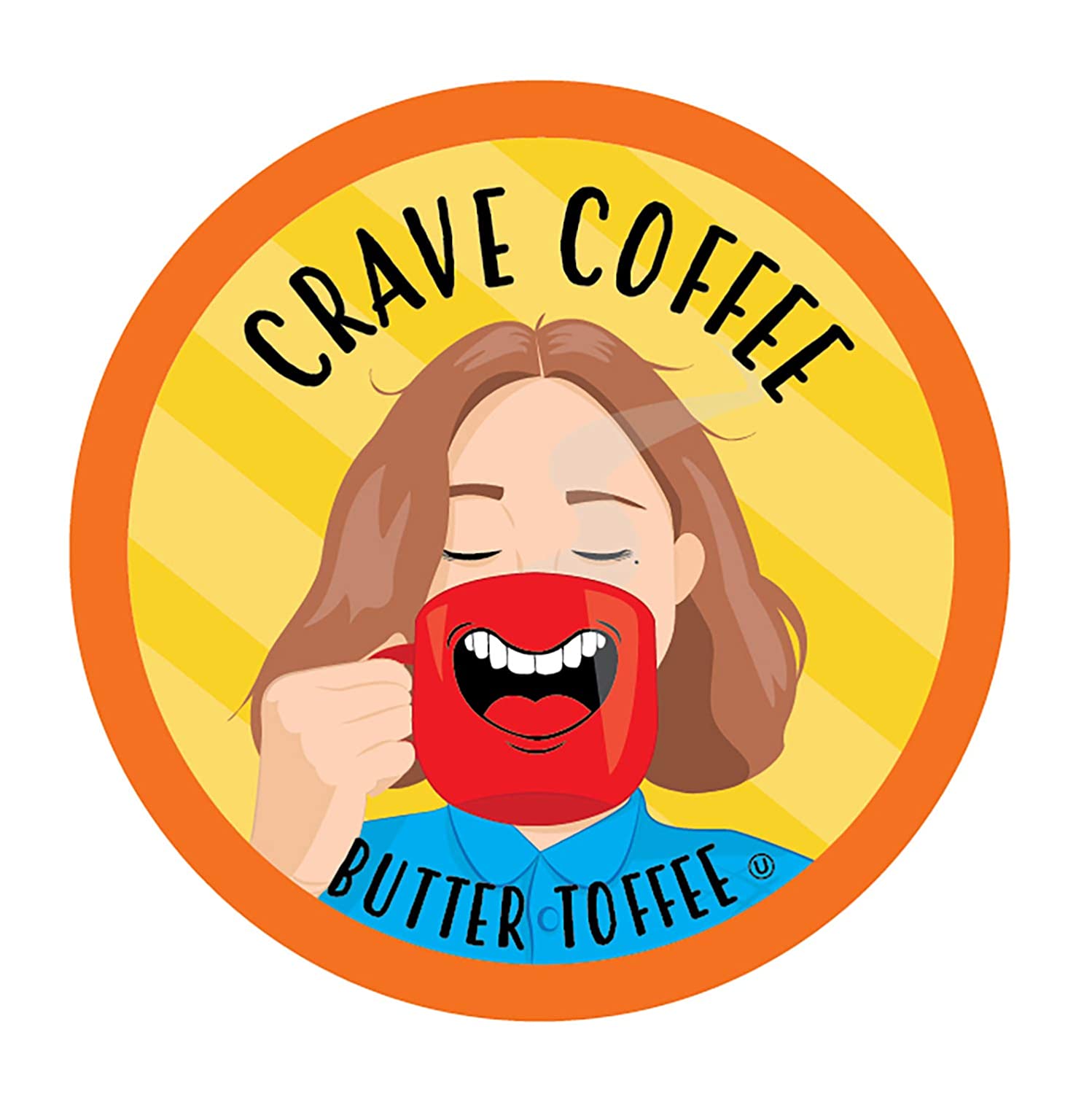 Crave Beverages Coffee Pods Compatible with 2.0 K-Cup Brewers. Butter Toffee. 40 Count
