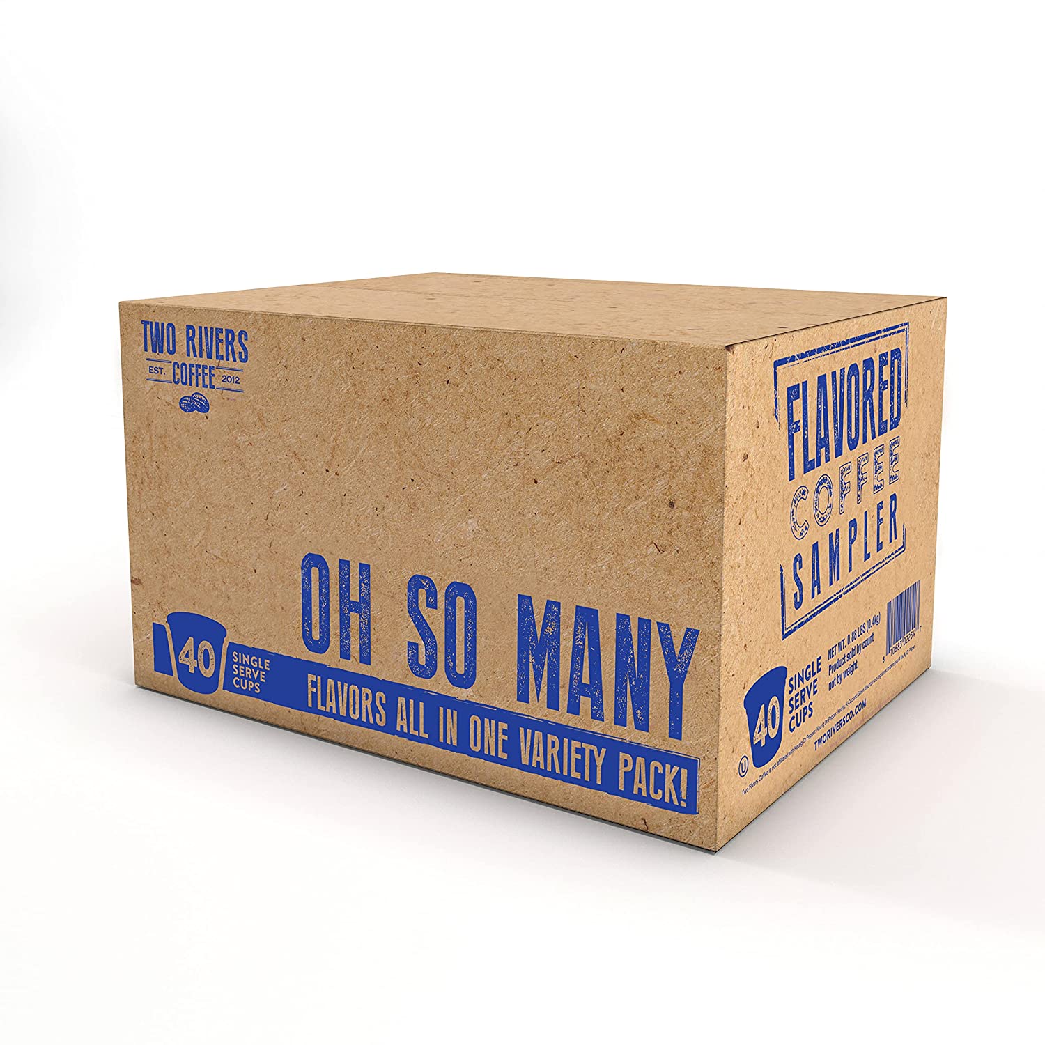 Two Rivers Coffee Flavored Coffee Pods Compatible. Assorted Flavored Coffee 40 Count