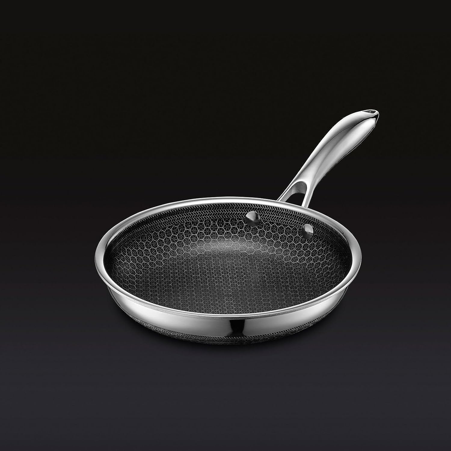 HexClad 8 Inch Hybrid Nonstick Frying Pan. Dishwasher and Oven Friendly. Compatible with All Cooktops