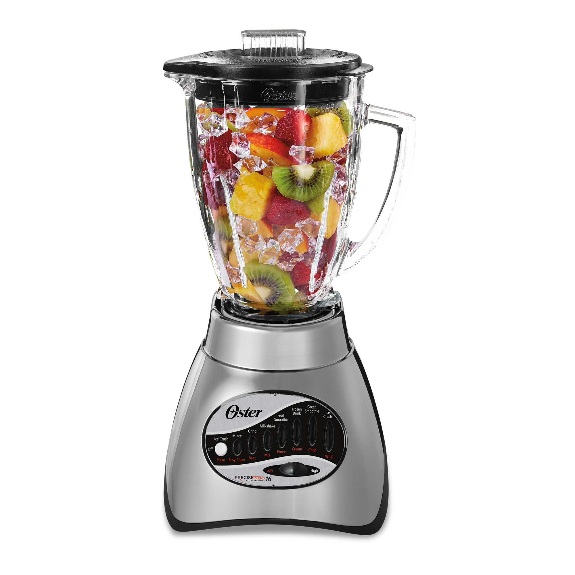 Oster Classic Series 16-Speed Blender Plus Food Chopper. Glass Jar. Brushed Nickel