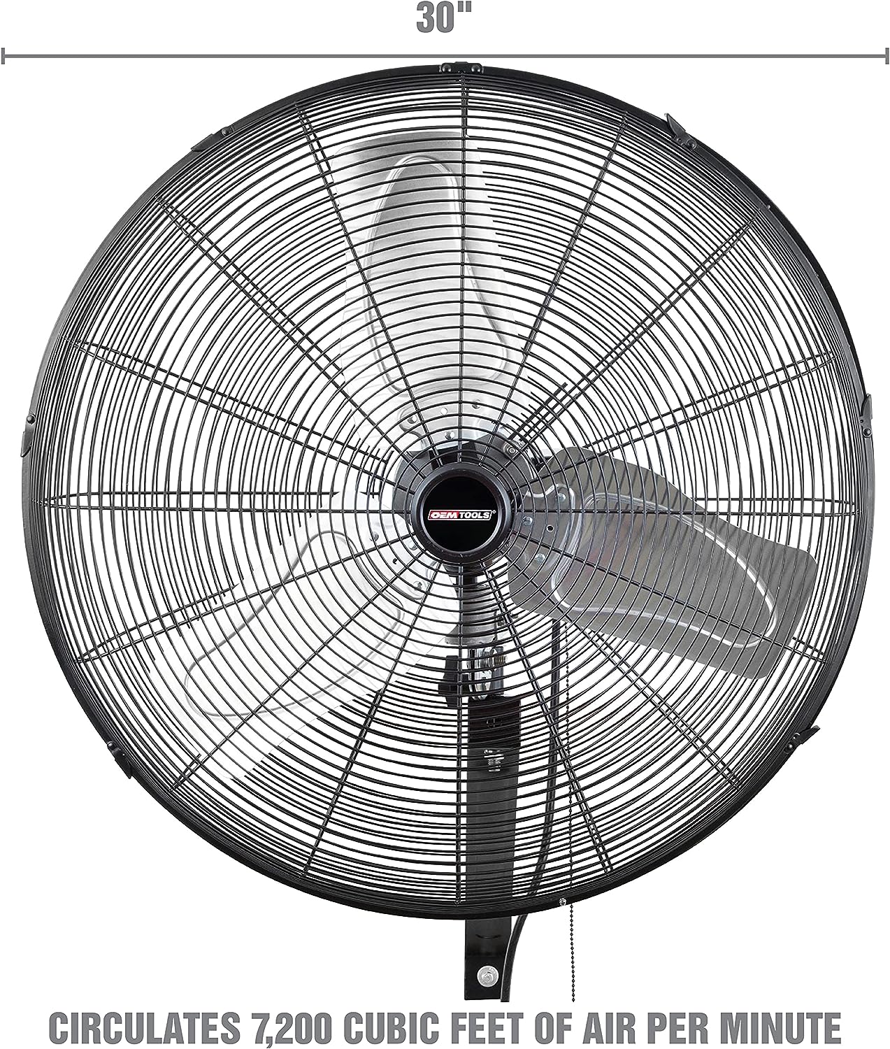 OEMTOOLS OEM24894 30″ Outdoor Oscillating Wall Fan. 7200 CFM Large Industrial Fan. Wall Mount Oscillating Fan For Garage. Outdoor Oscillating Fans For Patios. Waterproof Shop Fans. Heavy Duty. 30 Inch