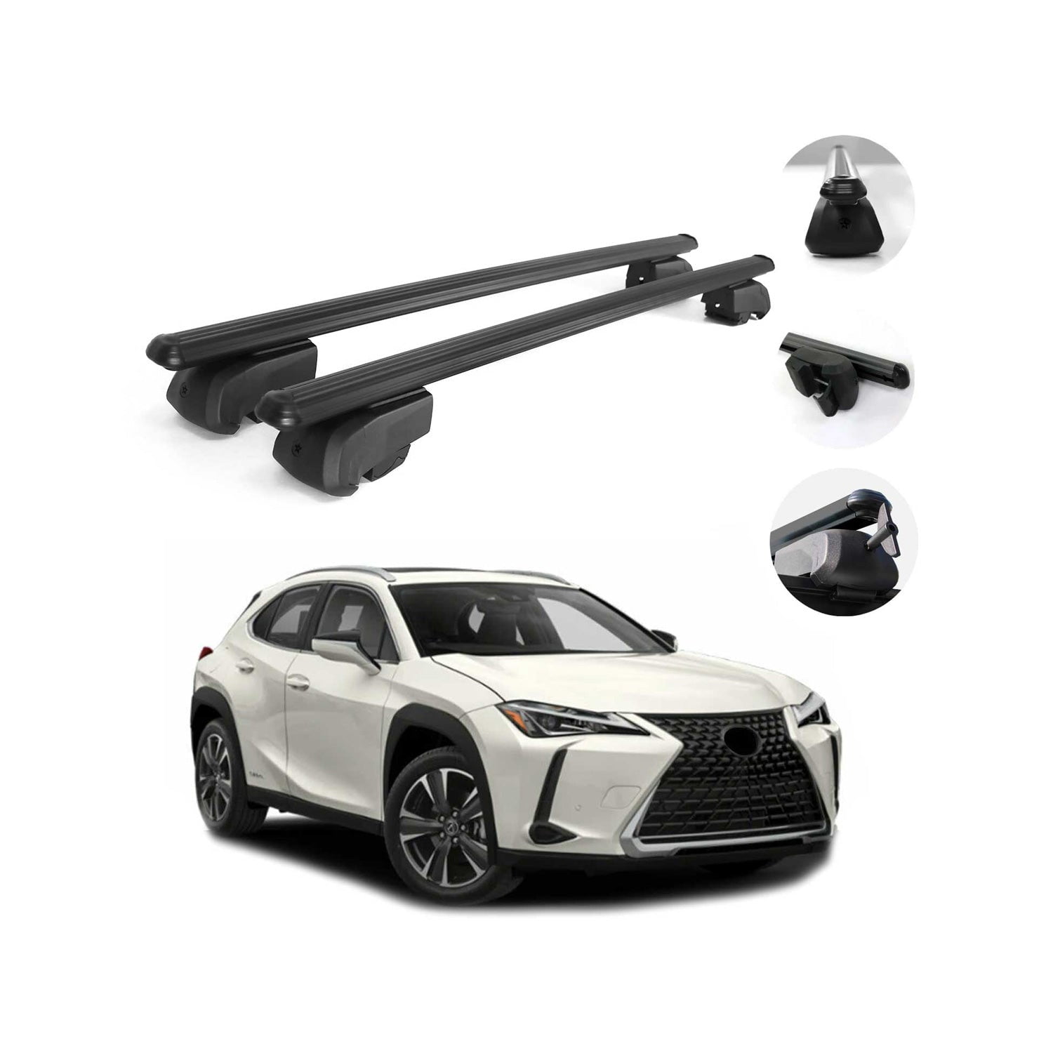 Fits Lexus UX200 UX250h 2019-2023 Roof Rail Rack Cross Bars Alu Luggage Carrier