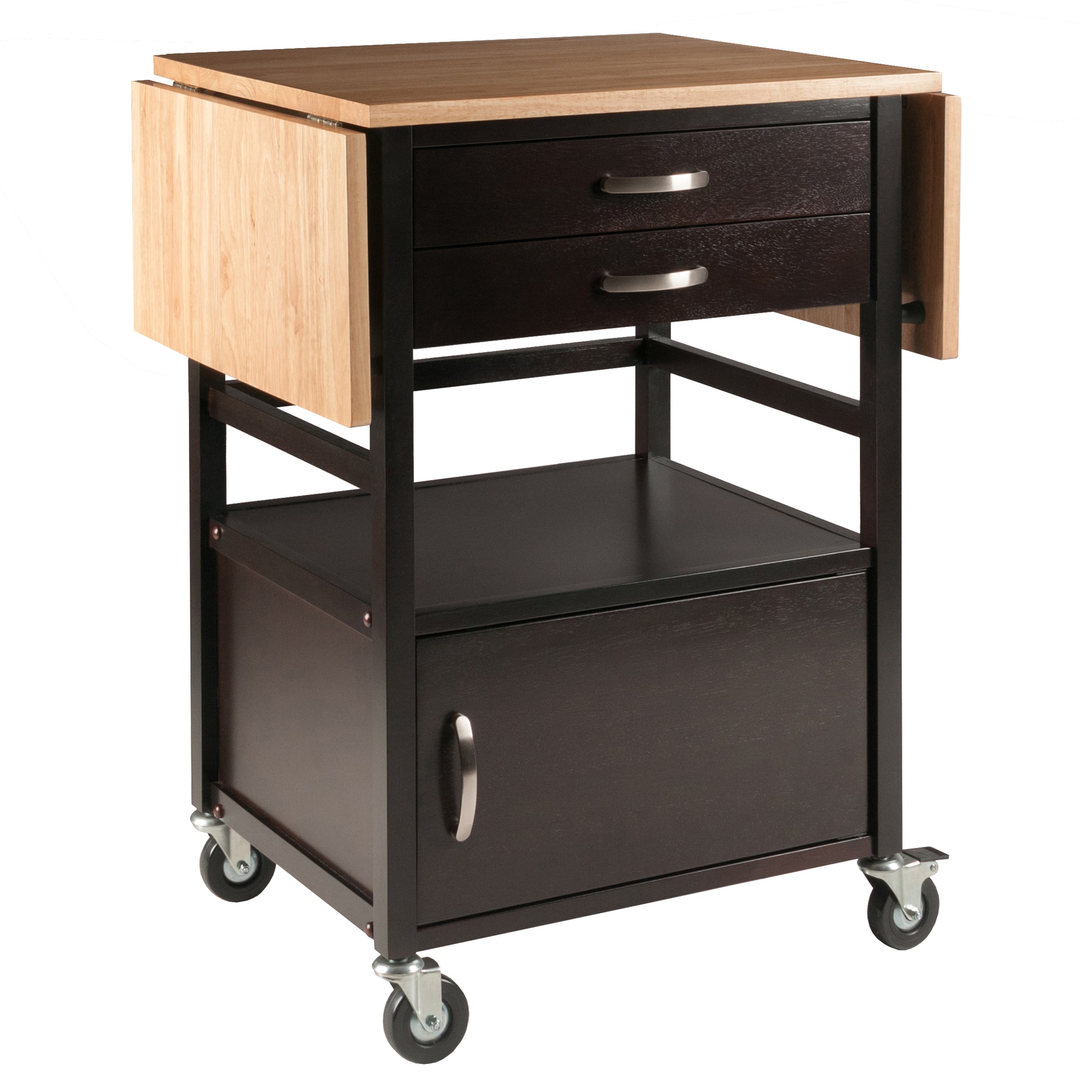 Winsome Wood Wood Base with Wood Top Rolling Kitchen Cart (20.08-in x 43.23-in x 33.54-in)