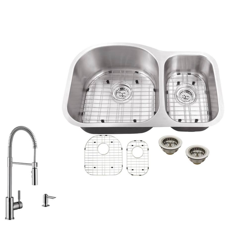 IPT Sink Company 31-1/2 Inch Undermount Stainless Steel Kitchen Sink