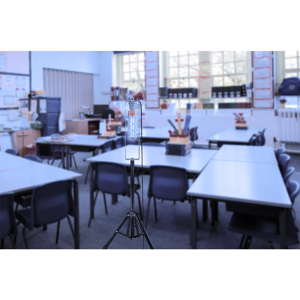 nVc 62710101 Cleanaire UV-C Disinfectant Sterilizer Lamp w/ Tripod Kit Remote Control Motion Sensor Timer Settings Ozone Free