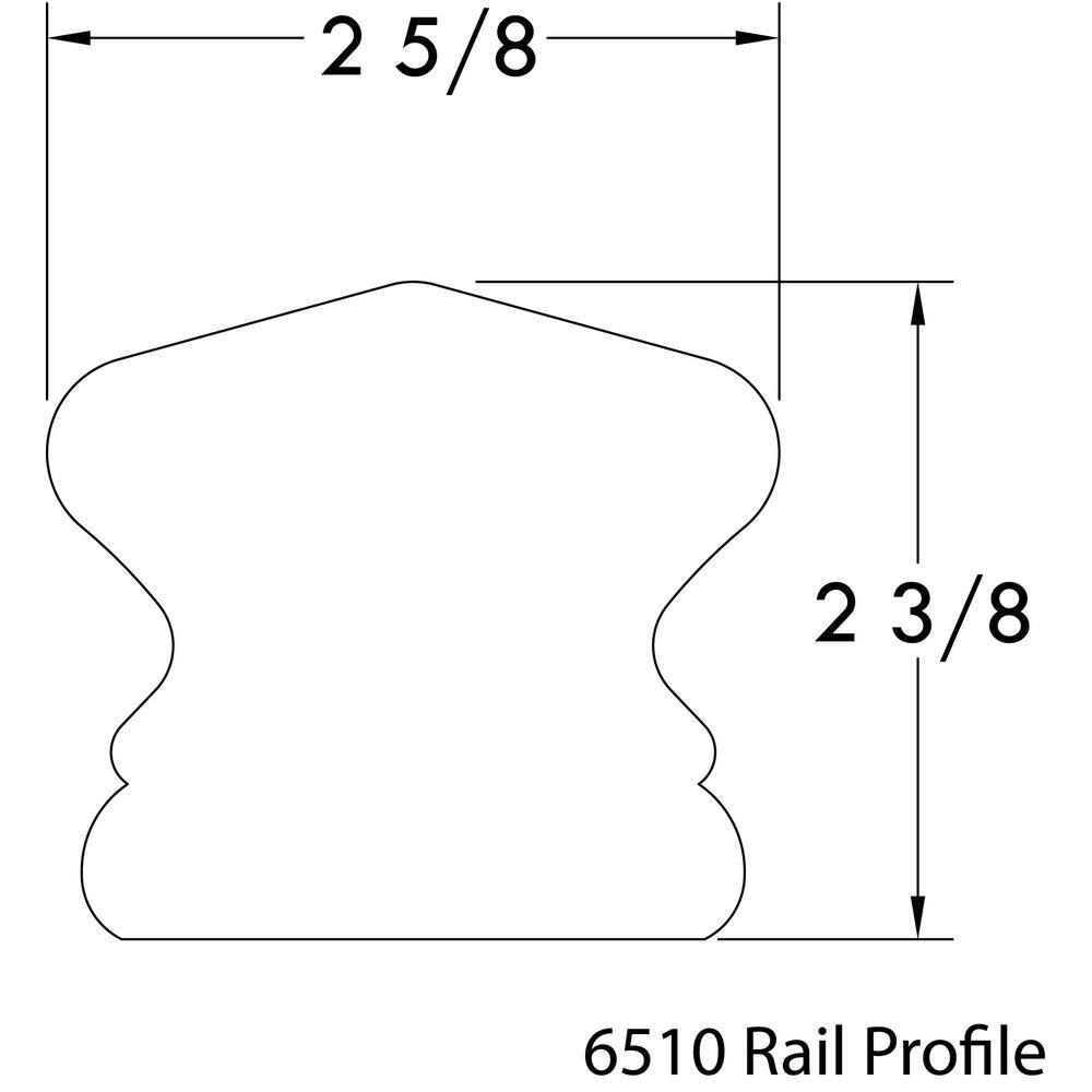 EVERMARK 6510R-ESR-0800L Stair Parts 6510 8 ft. Unfinished Red Oak Handrail