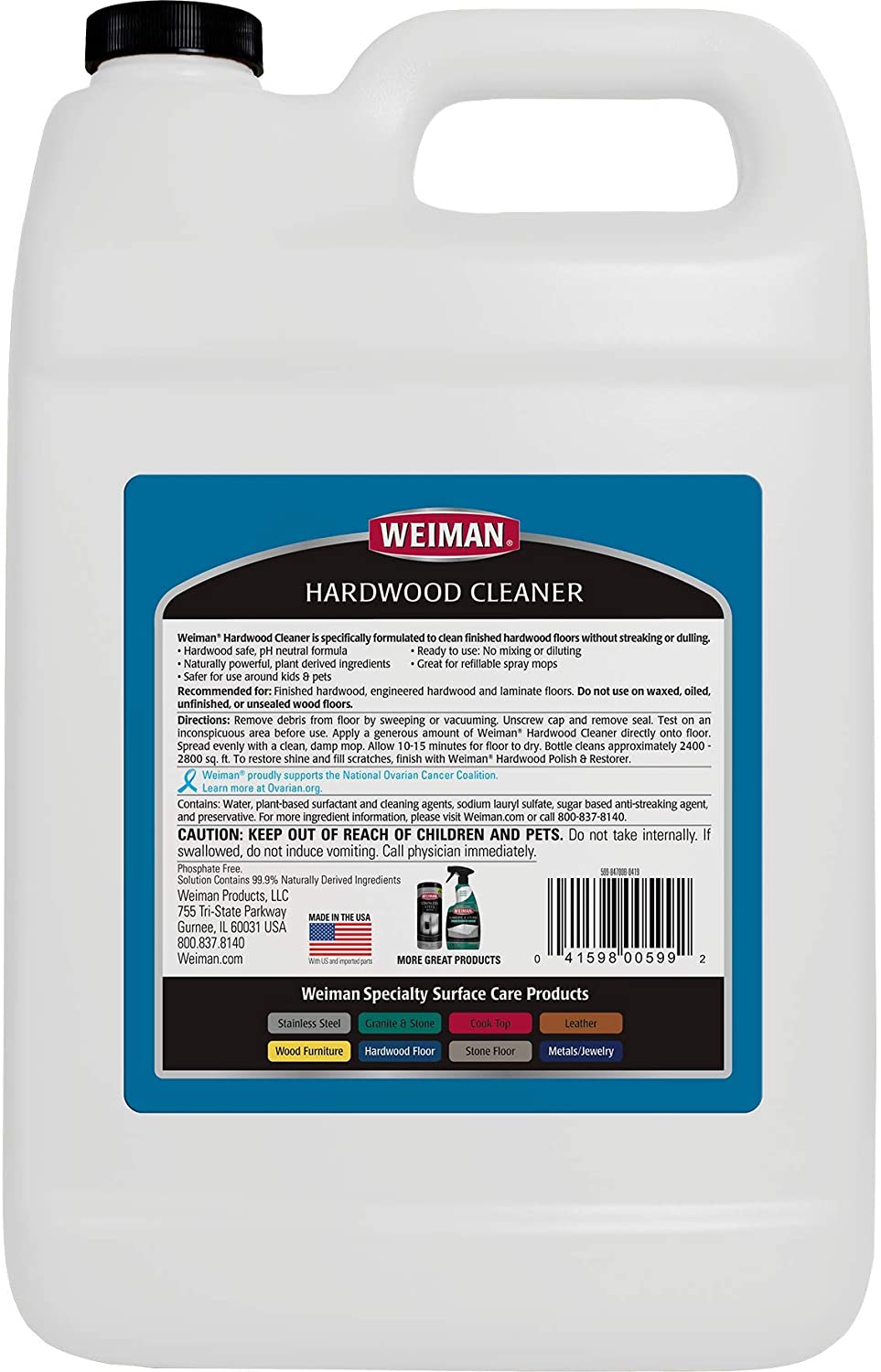 Weiman Hardwood Floor Cleaner and Polish - 128 Oz Cleaner and 32 Oz Polish
