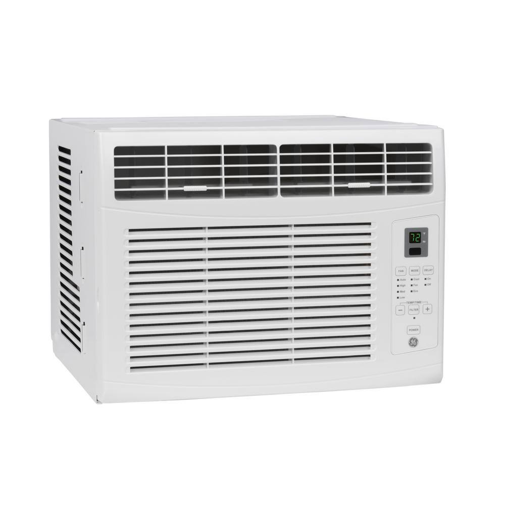 GE AHTE06AA 6.000 BTU 115-Volt Window Air Conditioner for Bedroom or 250 sq. ft. Rooms in White with Remote. Included Install Kit