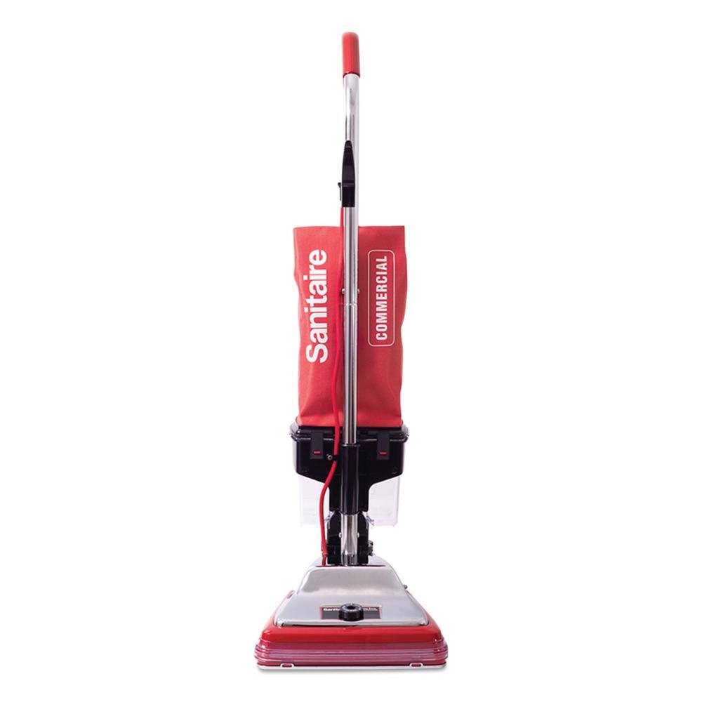 Sanitaire EURSC887E Tradition Upright Vacuum Cleaner with Dust Cup. 7 Amp. 12 in. Path. Red/Steel