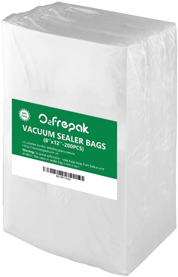 O2frepak 8″ x 12″ 200Quart Size Vacuum Sealer Bags Food Seal a Meal Bags Vacuum Seal Bags