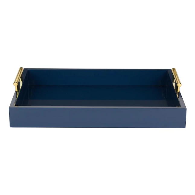 Kate and Laurel  12.25-in x 16.5-in Blue Decorative Tray