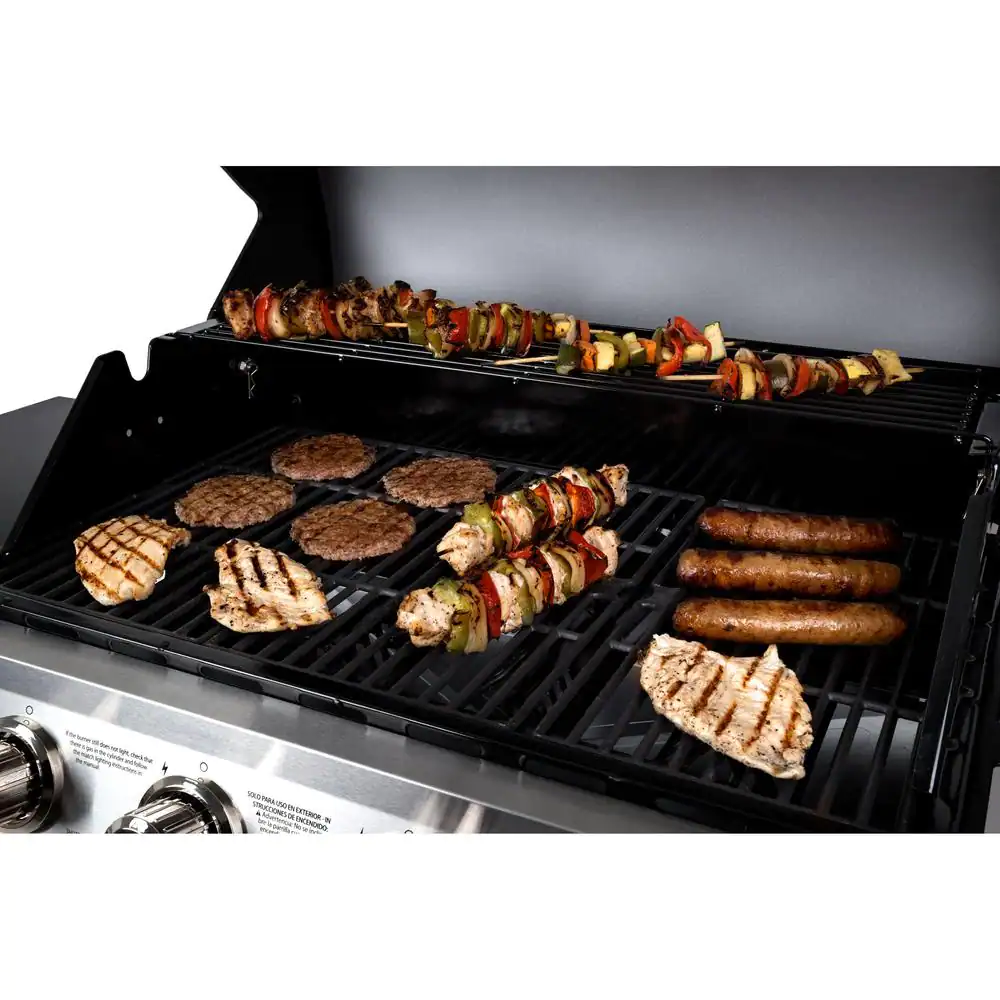 Dyna-Glo DGB515SDP-D 5-Burner Open Cart Propane Gas Grill in Stainless Steel with Side Burner