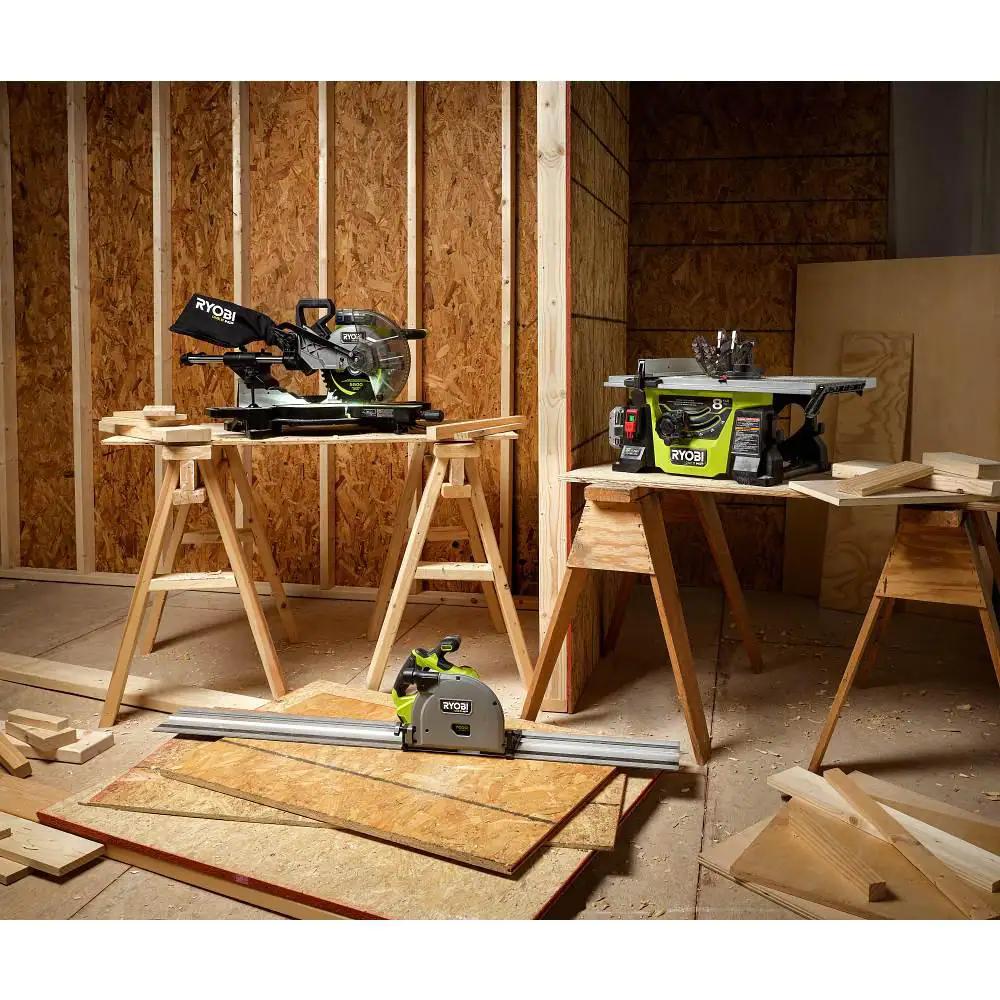 RYOBI PBLMS01K ONE+ HP 18V Brushless Cordless 10 in. Sliding Compound Miter Saw Kit with 4.0 Ah HIGH PERFORMANCE Battery and Charger