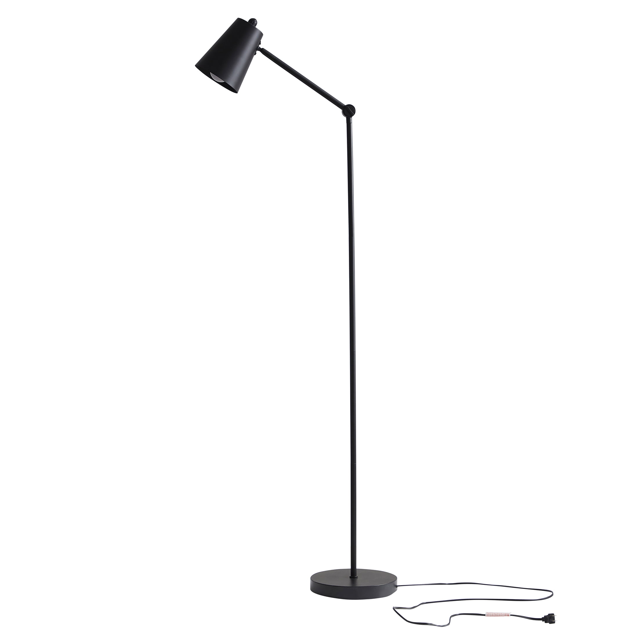 Mainstays 64 inch Black Architect Floor Lamp. Matte Metal Finish
