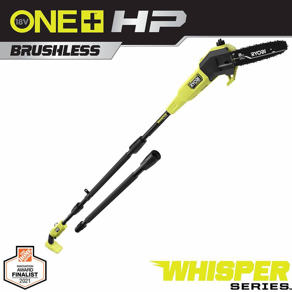 RYOBI P2508BTL ONE+ HP 18V Brushless Whisper Series Cordless Battery 8 in. Pole Saw (Tool Only)
