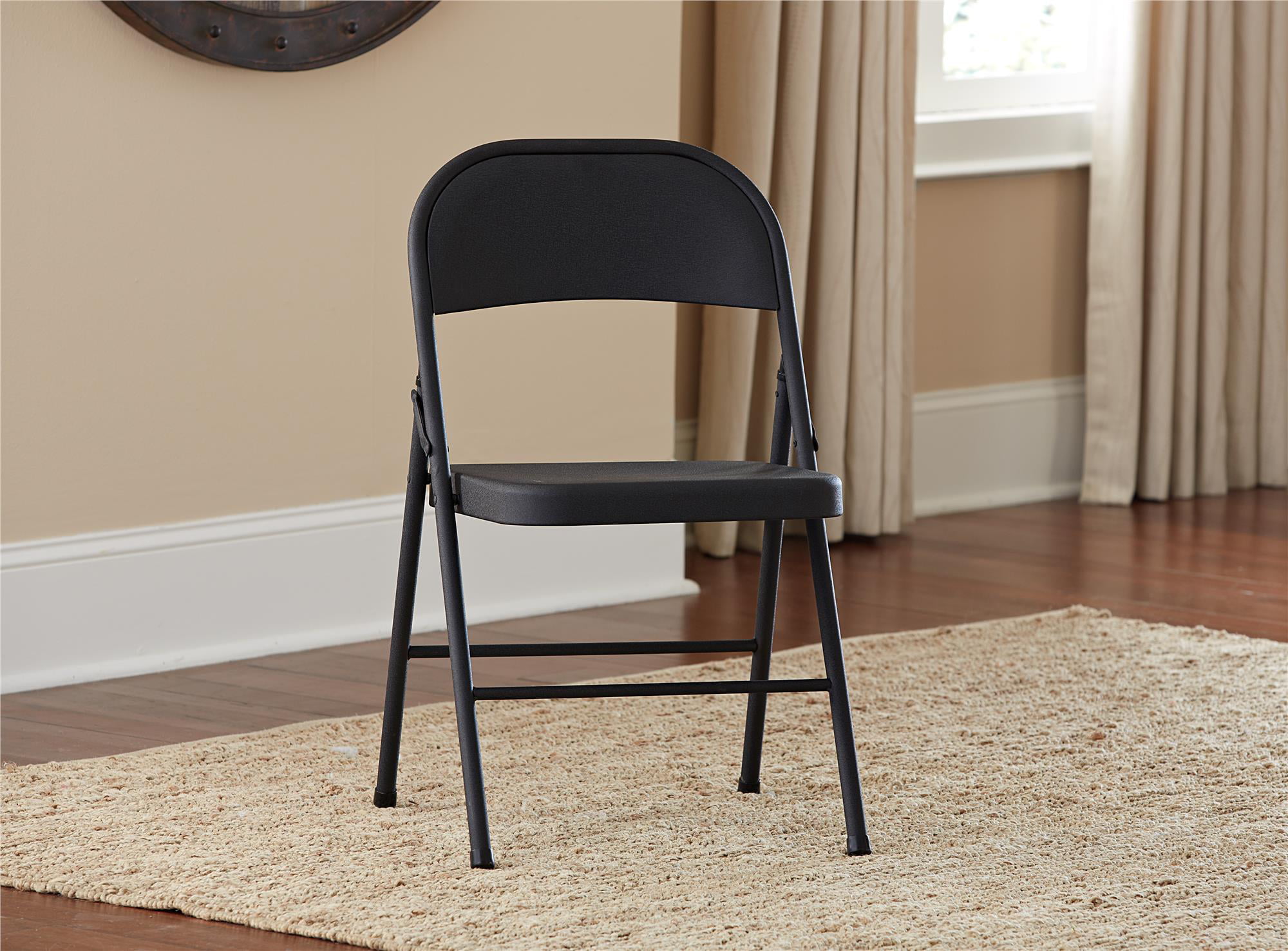Mainstays Steel Folding Chair (4 Pack). Black
