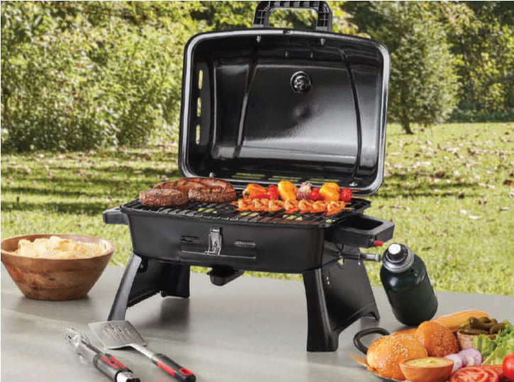 Ozark Trail Portable Table Top 1 Burner Camping Gas Grill with Interchangeable Griddle Plate. 10.000 BTU