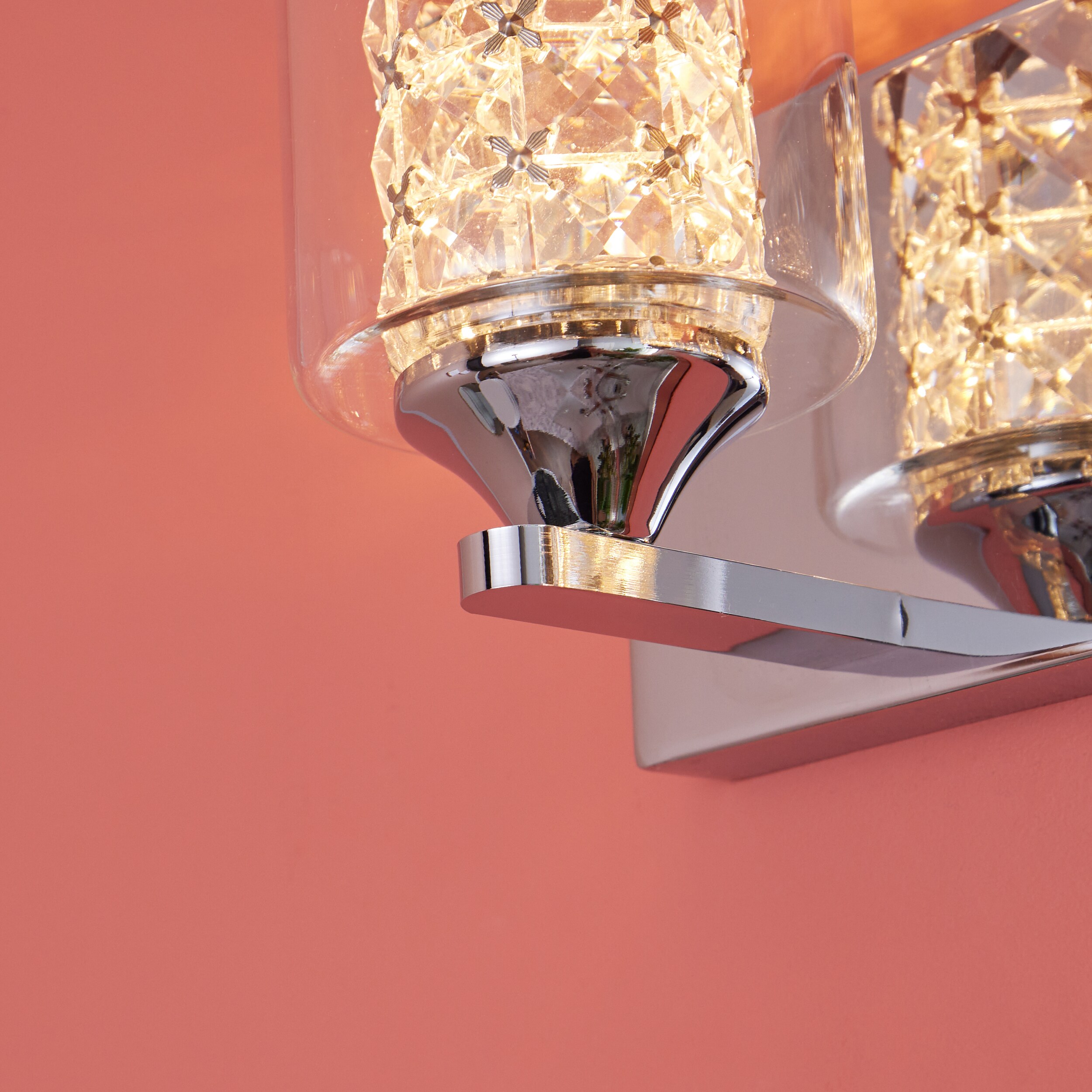 allen + roth Quinn 18.9-in 3-Light Chrome LED Modern/Contemporary Vanity Light Bar