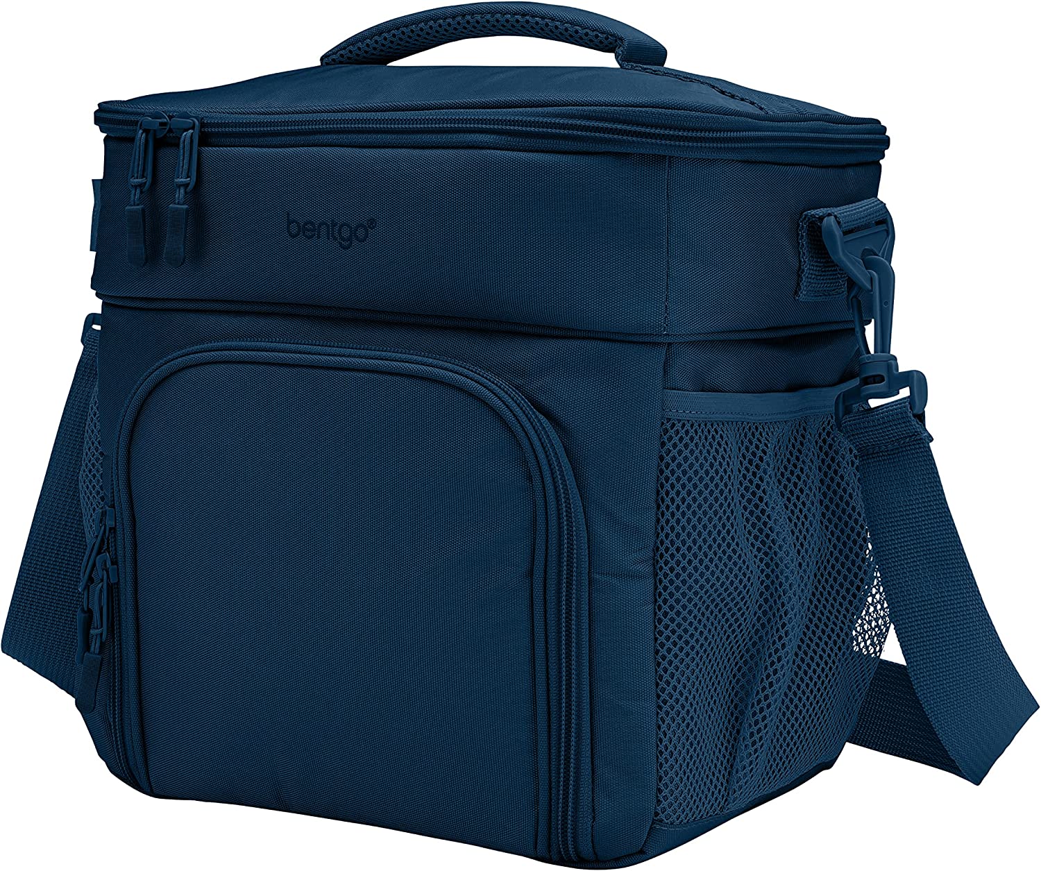 Bentgo® Prep Deluxe Multimeal Bag - Premium Insulation up to 8 Hrs with Water-Resistant Exterior & Interior. Extra Large Lunch Bag Holds 4 Meals & Snacks - Great for All Day Meal Prep (Navy Blue)