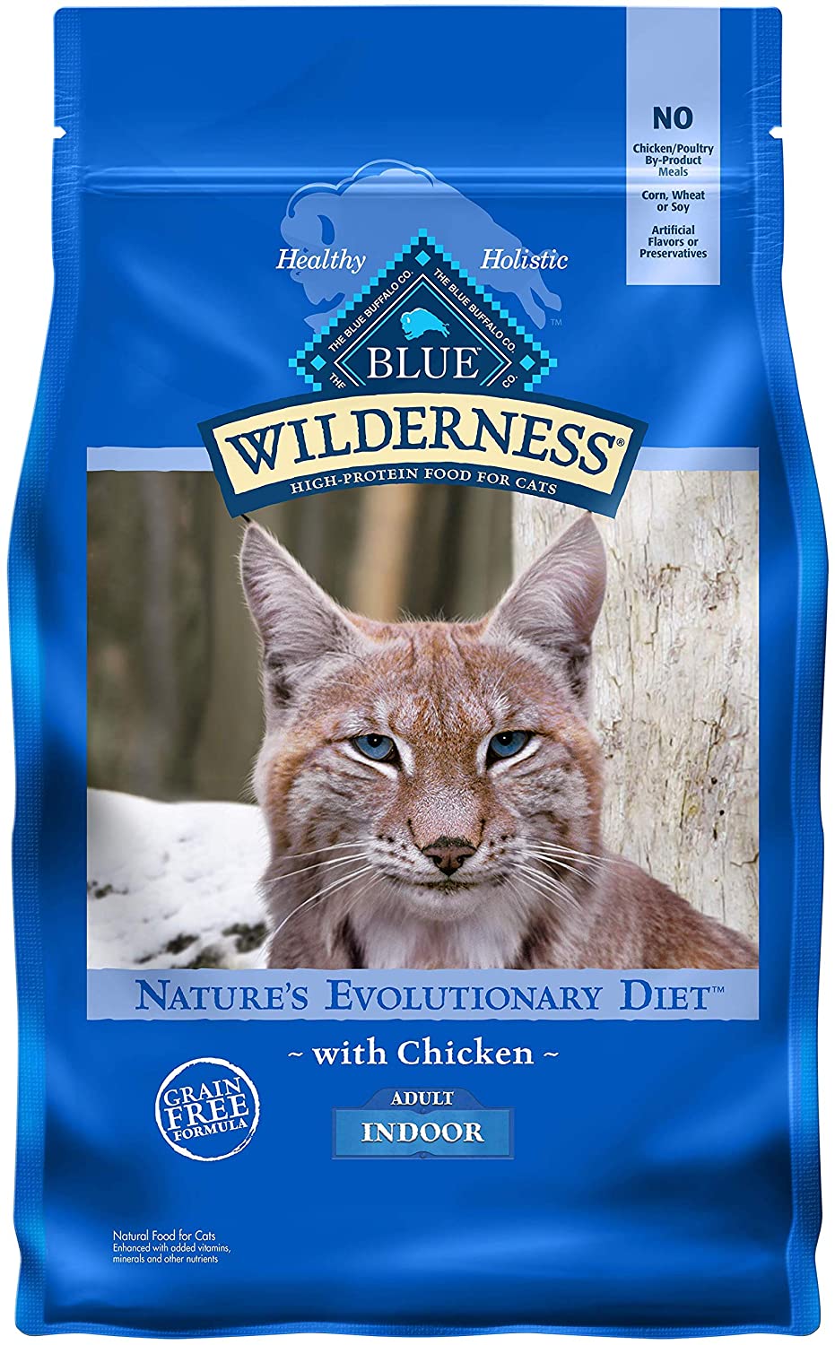 Blue Buffalo Wilderness High Protein. Natural Adult Indoor Dry Cat Food. Chicken 5-lb