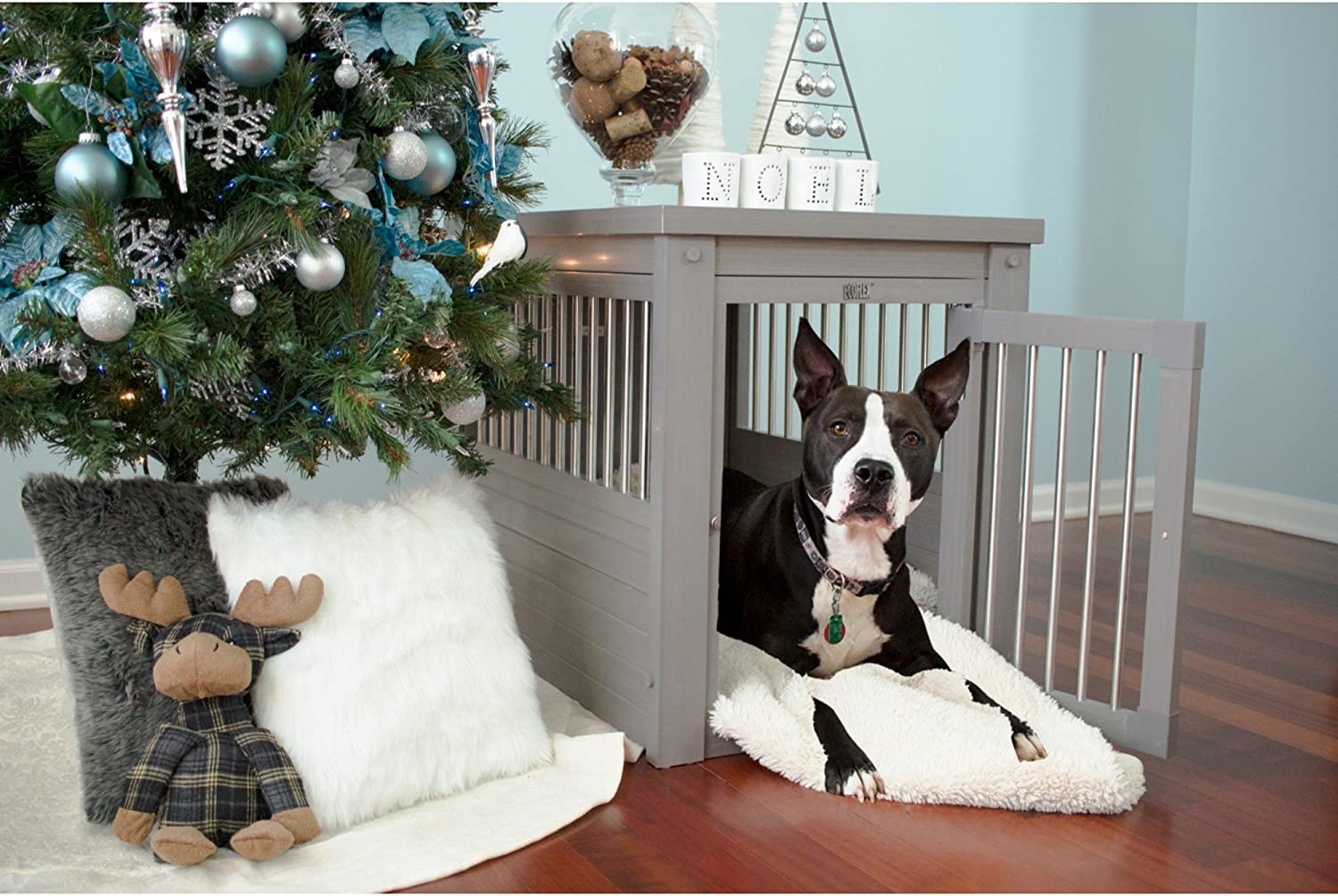 New Age Pet ecoFLEX Pet Crate End Table. Medium. Gray