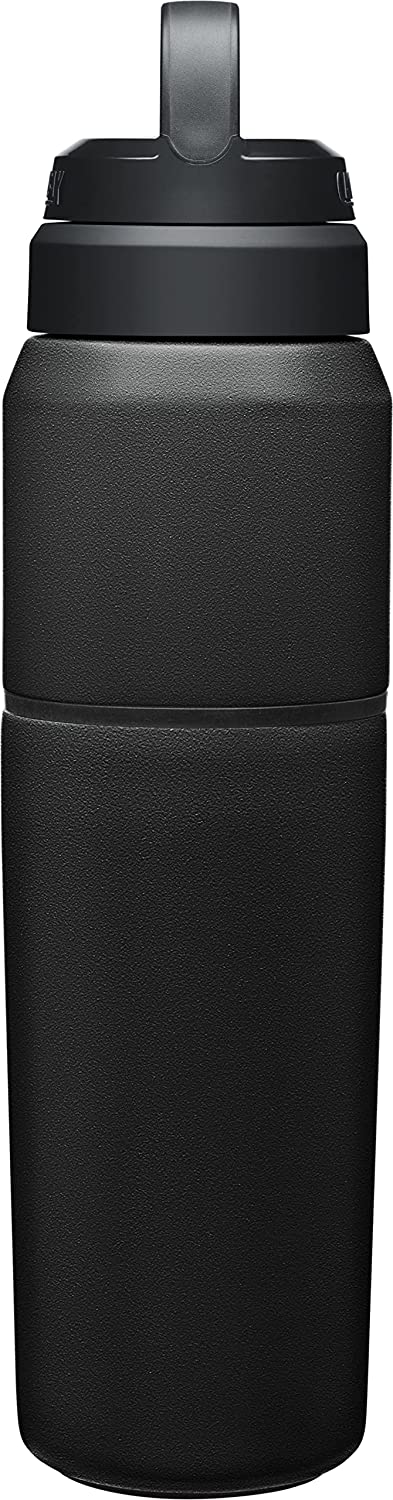 CamelBak MultiBev Water Bottle & Travel Cup – Insulated Stainless Steel – 22 Oz Bottle & 16 Oz Cup. Black (CB2424001065)