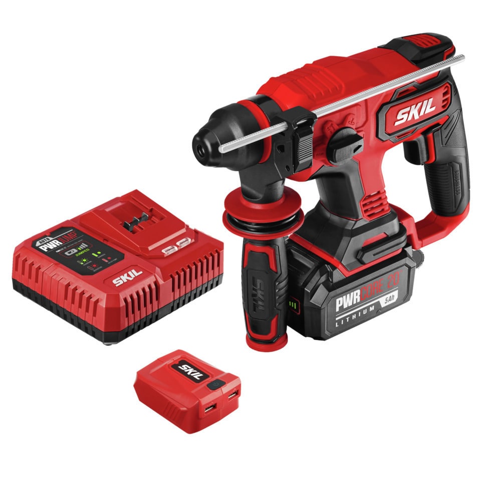 SKIL PWR CORE 20 20-Volt SDS-Plus Variable Speed Cordless Rotary Hammer Drill (1-Batteries Included)