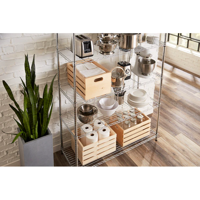 Style Selections Steel 5-Tier Utility Shelving Unit (47.7-in W x 18-in D x 72-in H)